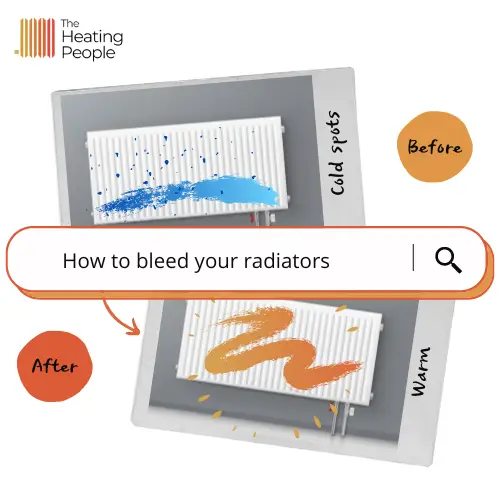 Radiators before and after being bled.