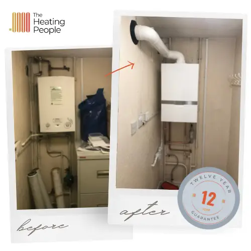Before and after boiler installation.
